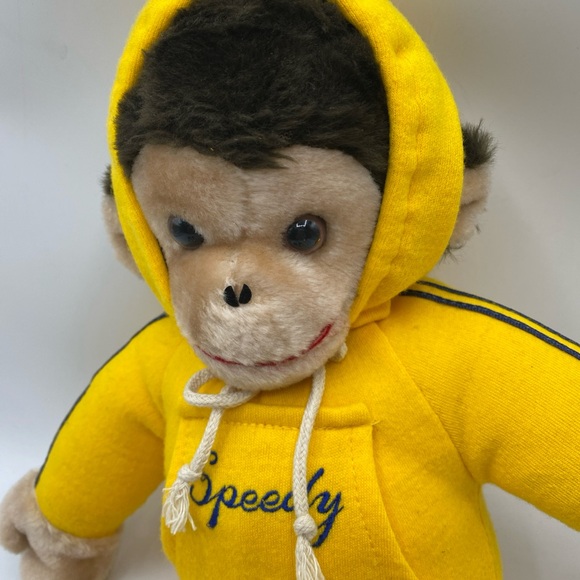 Speedy Monkey In Yellow Suit RARE Vintage Toy Push 17” California Stuffed Toys - Picture 6 of 6